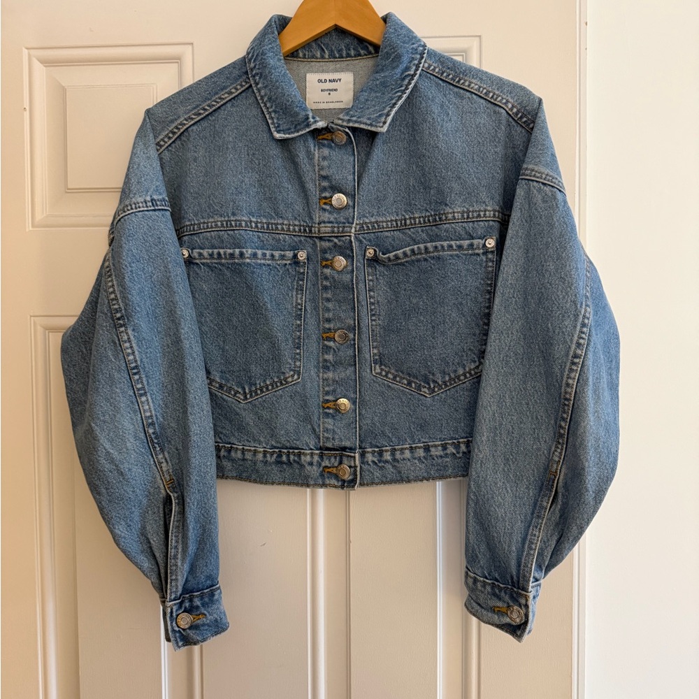 Old Navy Blue Denim Cropped Jacket